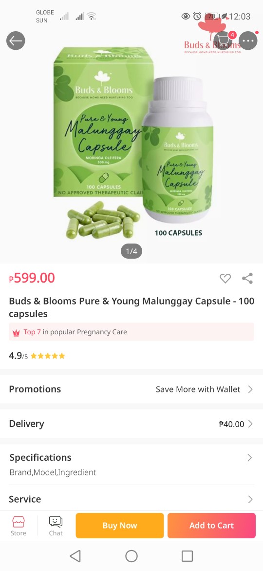 Buds & Blooms' Malunggay capsule