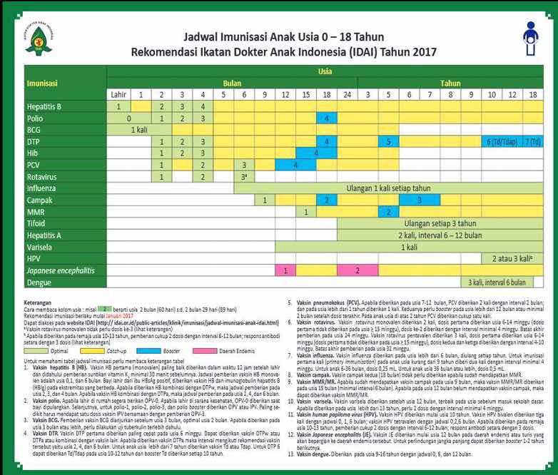Jadwal pemberian vaksin