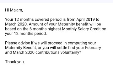 SSS Maternity Benefits