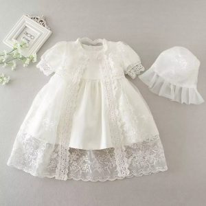 Cocobaby Baby Christening Baptism Elegant Dress - Baptism Dress for Baby Girl