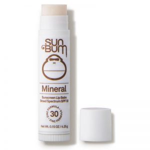 Image of Sun Bum Mineral Sunscreen Lip Balm. Best sun protection for dry lips