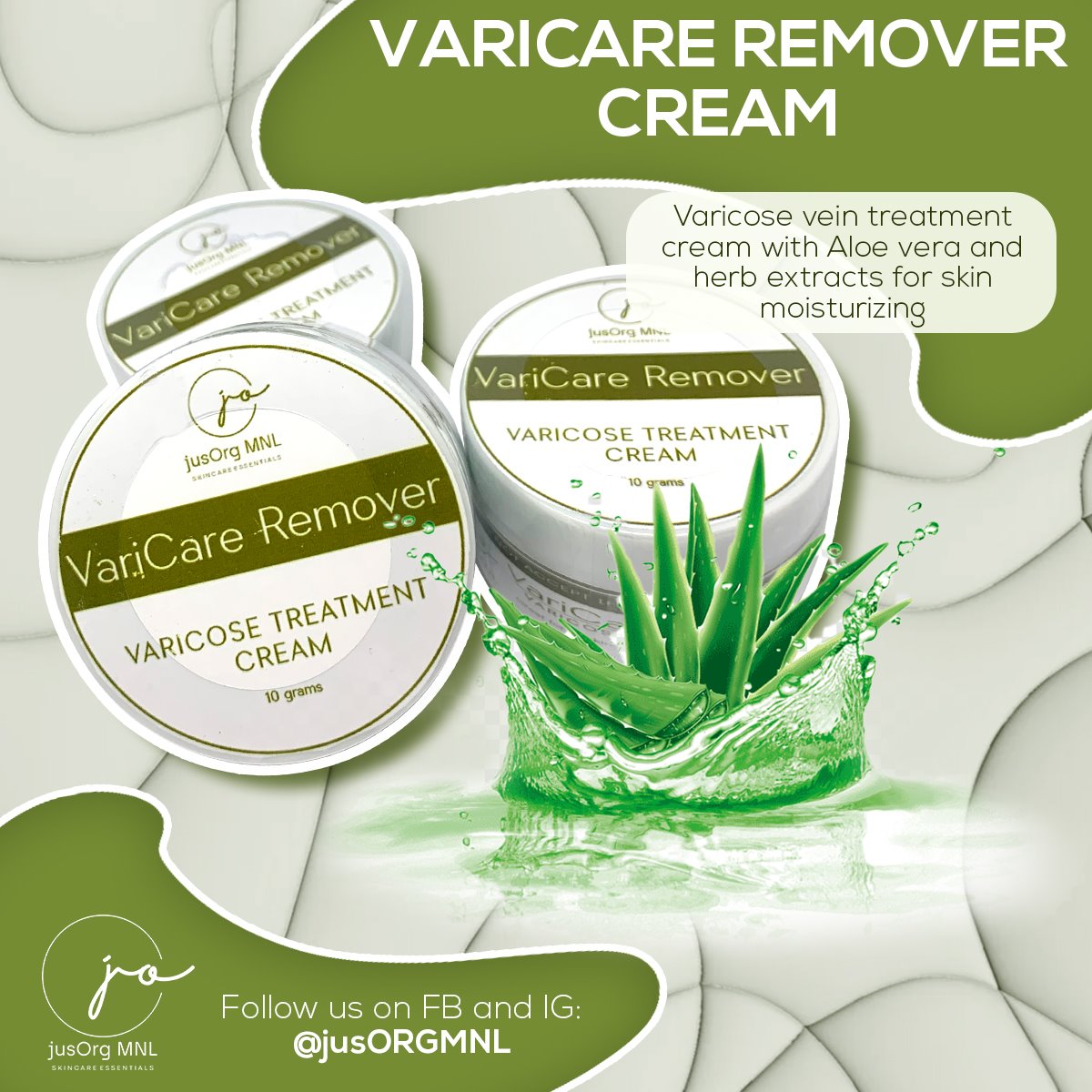 JusOrgMnl Varicare Cream Remover | Mabisang Gamot Sa Varicose Veins