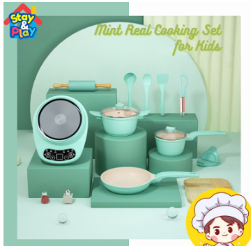 Stay and Play Strawberry and Mint Real Kitchen Kids Baking Set