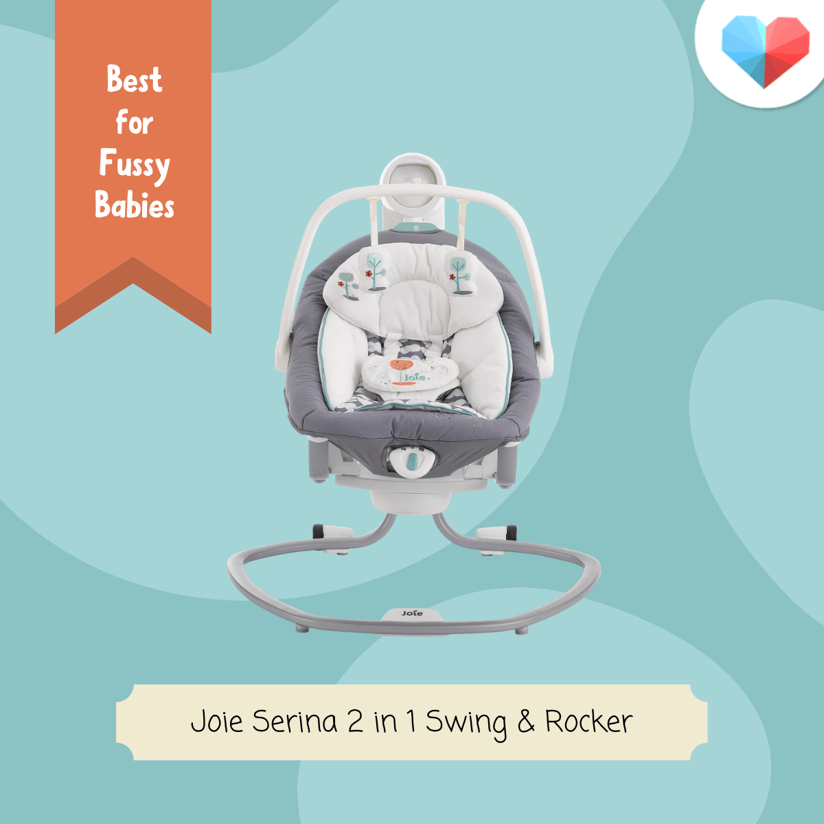Joie Serina 2-in-1 Swing &Rocker: Best Baby Rocker for Fussy Babies - Most Functions e.g. sounds, vibrations, mobile toys, etc.
