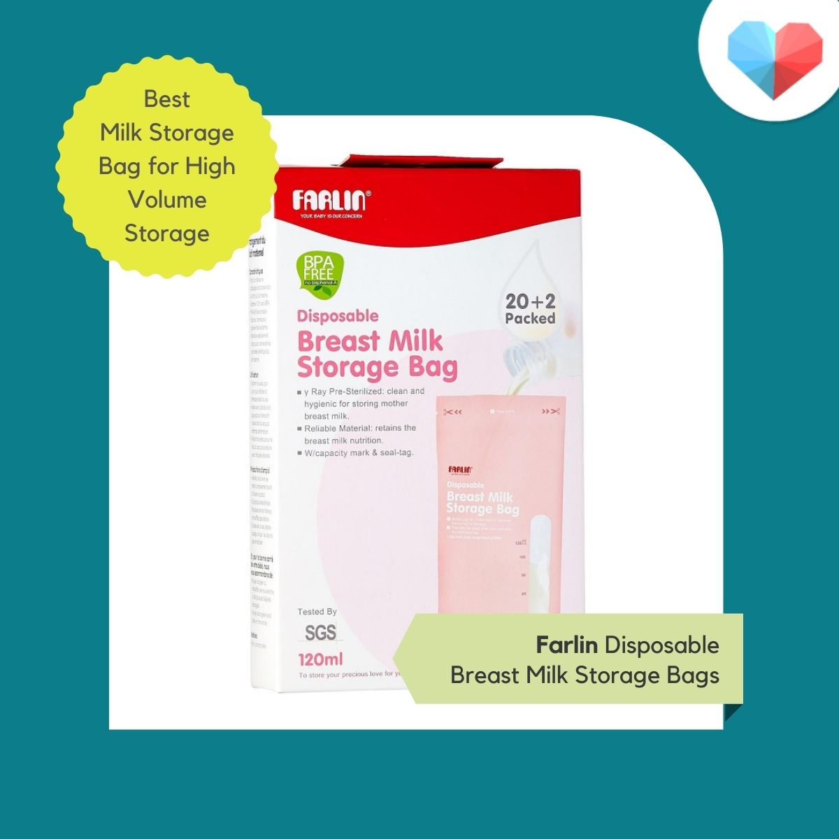 Farlin Disposable Breast Milk Storage Bags - Best Milk Storage Bag for High Volume Storage