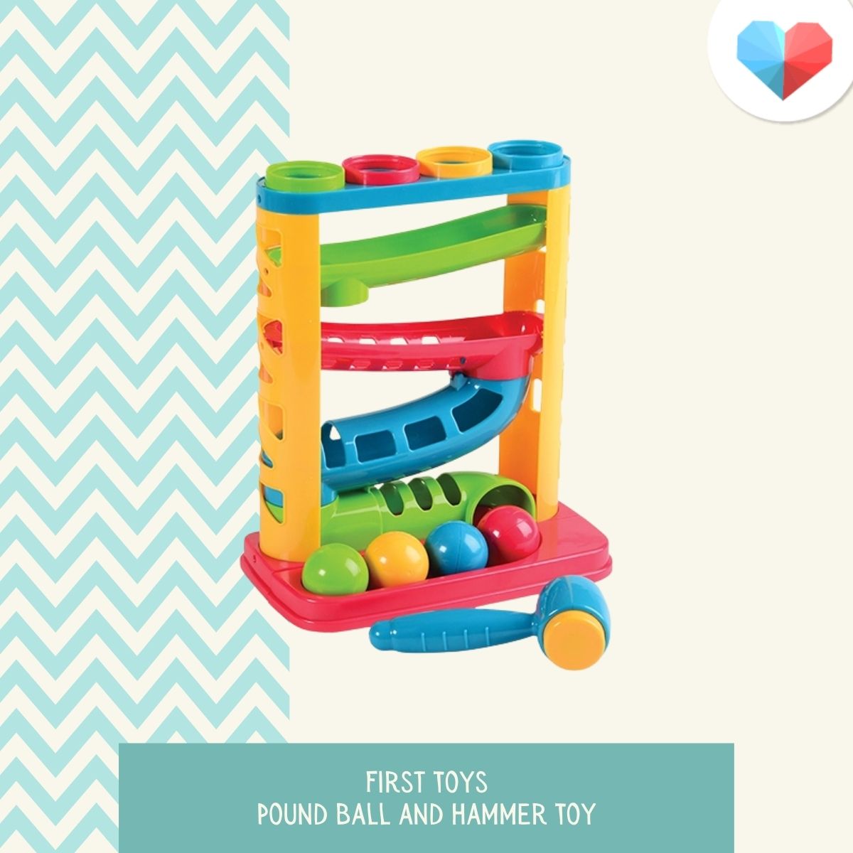 First Toys Pound Ball and Hammer Toy - Best for Dexterity