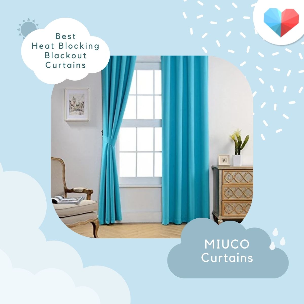 MIUCO Curtains Best Heat Blocking Blackout Curtains