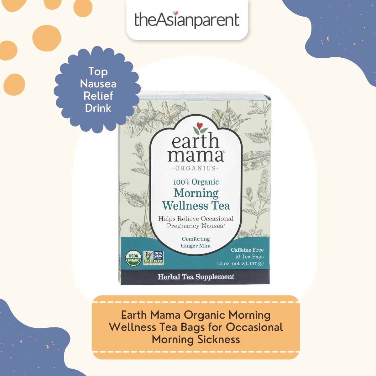 Earth Mama Organic Morning Wellness Tea Bags for Occasional Morning Sickness Review | Best Nausea Relief