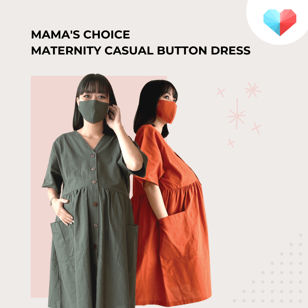 Mama’s Choice Maternity Casual Button Dress | Best Maternity Dress in Singapore