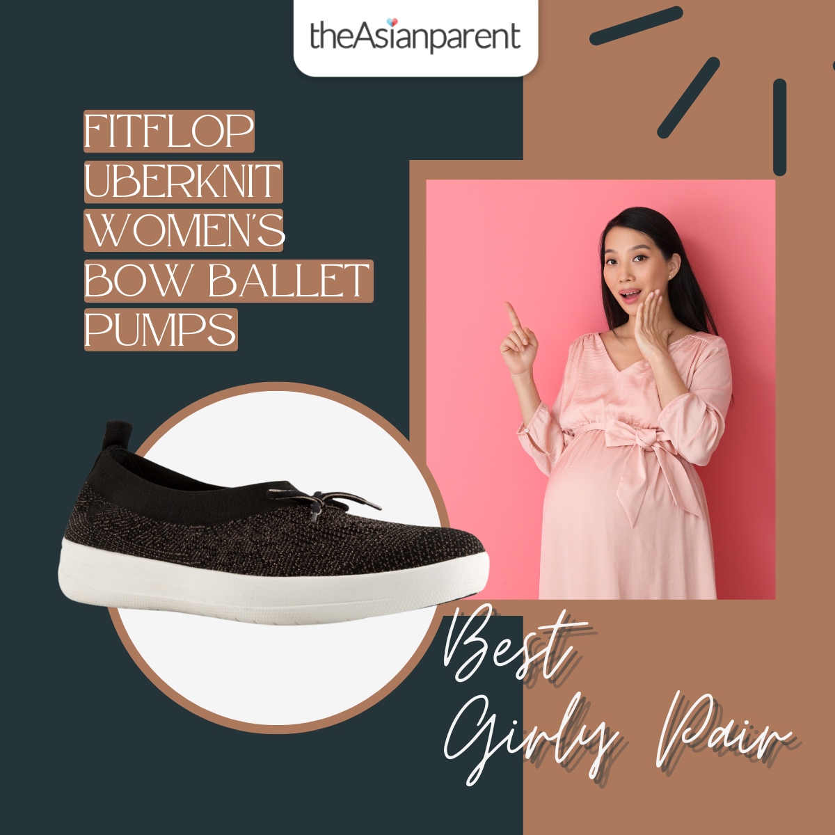 FitFlop UBERKNIT Women's Bow Ballet Pumps | Best shoes for pregnancy Singapore