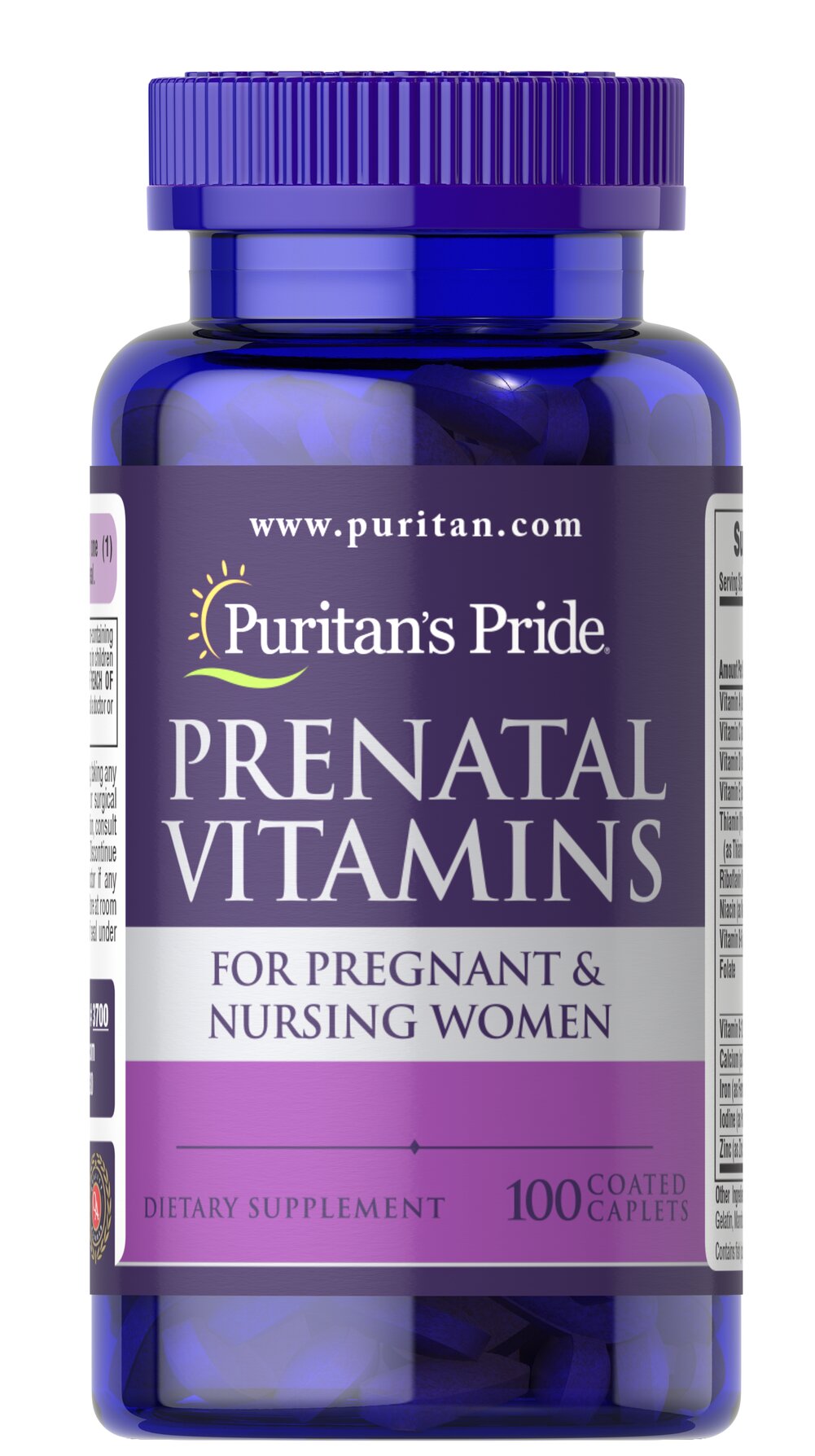 Puritan's Pride Prenatal Vitamins 100 Capsules | Pregnancy Supplements