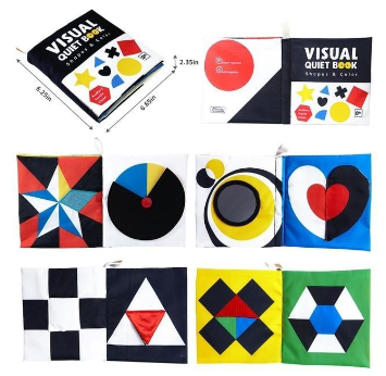 Beiens Infant Montessori 3D Cloth Book - Mirror Black and White High Contrast