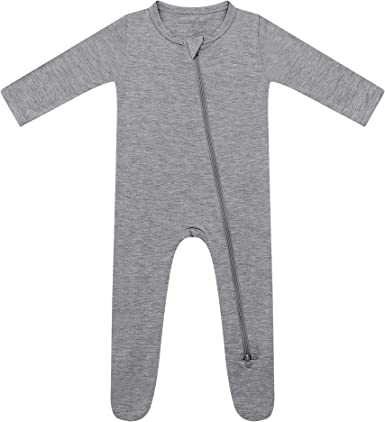 HAPIU Bamboo Baby Pajamas Singapore 2 Way Zip Front, Sleep 'N Play Footies, 0-24 Months