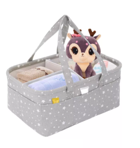 WKTRSM Diaper Caddy Extra Large Multi-Partition and Multifunctional Nursery Bin Basket
