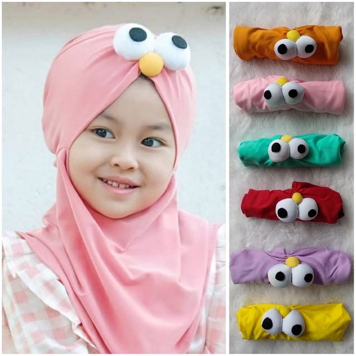 jilbab anak terbaru berbentuk kartun elmo