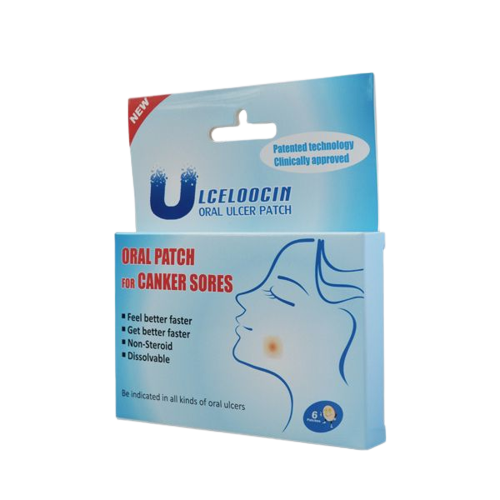Ulceloocin Obat Sariawan Bentuk Plester cukup ditempelkan pada area sariawan