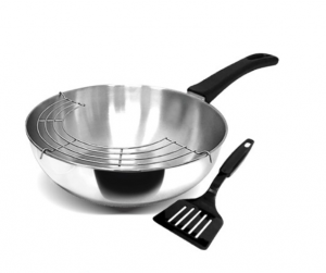 Rekomendasi frying pan, Maspion Panda Aster Stirfry berbahan dasar stainless steel