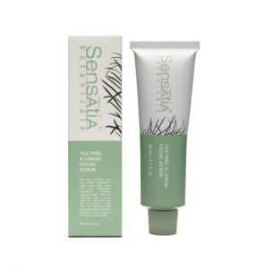 Sensatia Botanicals Tea Tree & Lemon Facial Scrub dengan kandungan charcoal