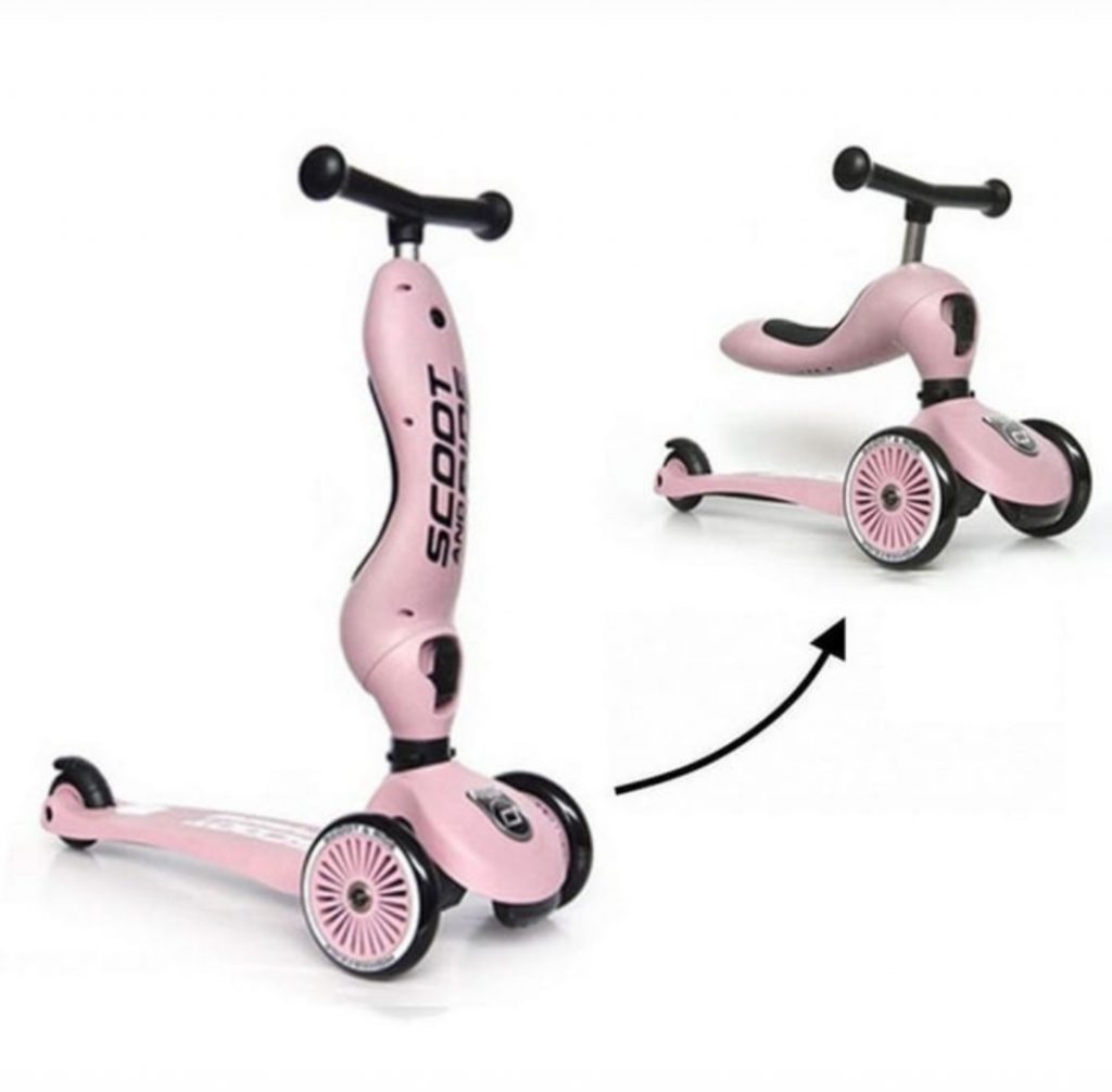 Scoot and Ride Highway Kick 1 Two-in-One silengkapi dengan tempat duduk yang lebar dan nyaman