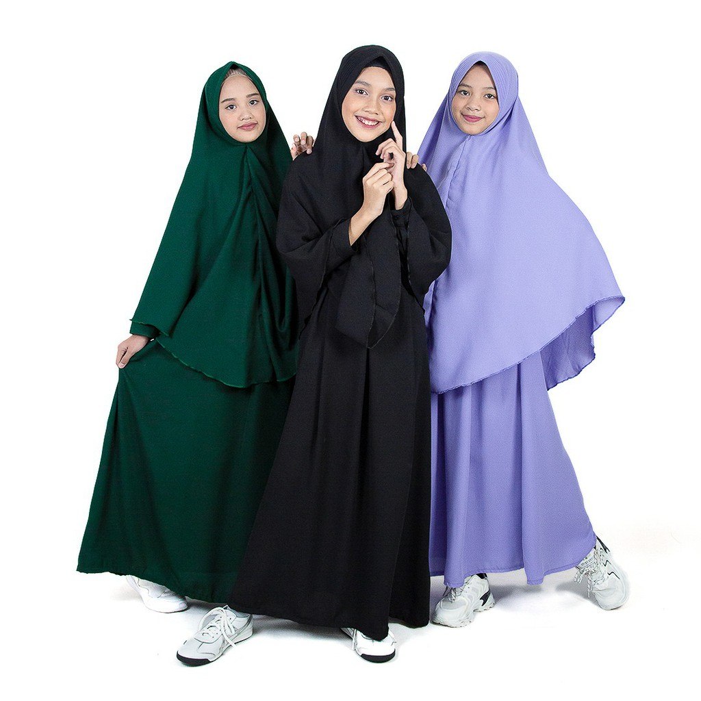baju gamis anak polos dengan bahan wollycrepe