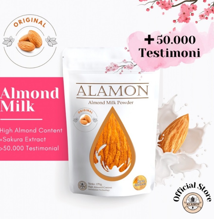 Susu almond untuk diet ini dibuat dengan menggunakan teknik granulasi