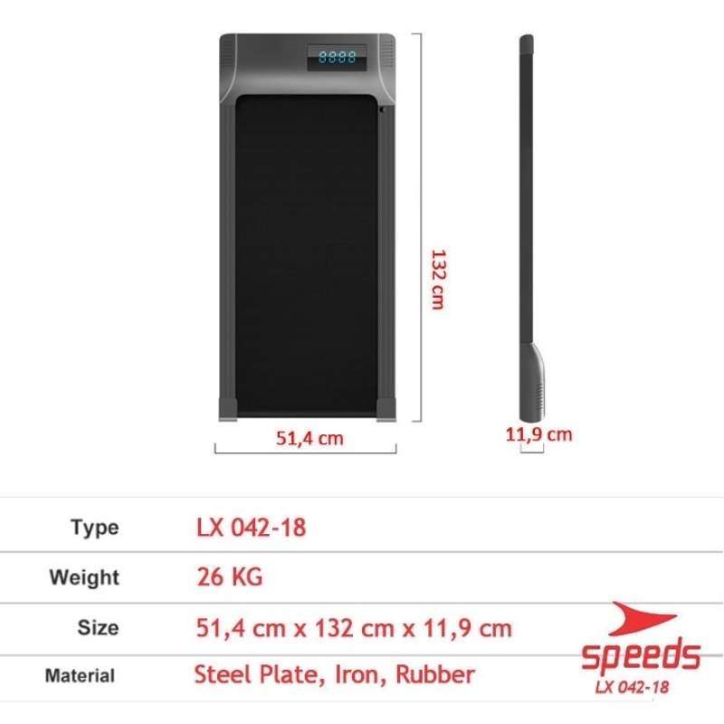 SPEEDS Treadmill Elektrik Walking Pad, treadmill minimalis untuk pecinta olahraga.