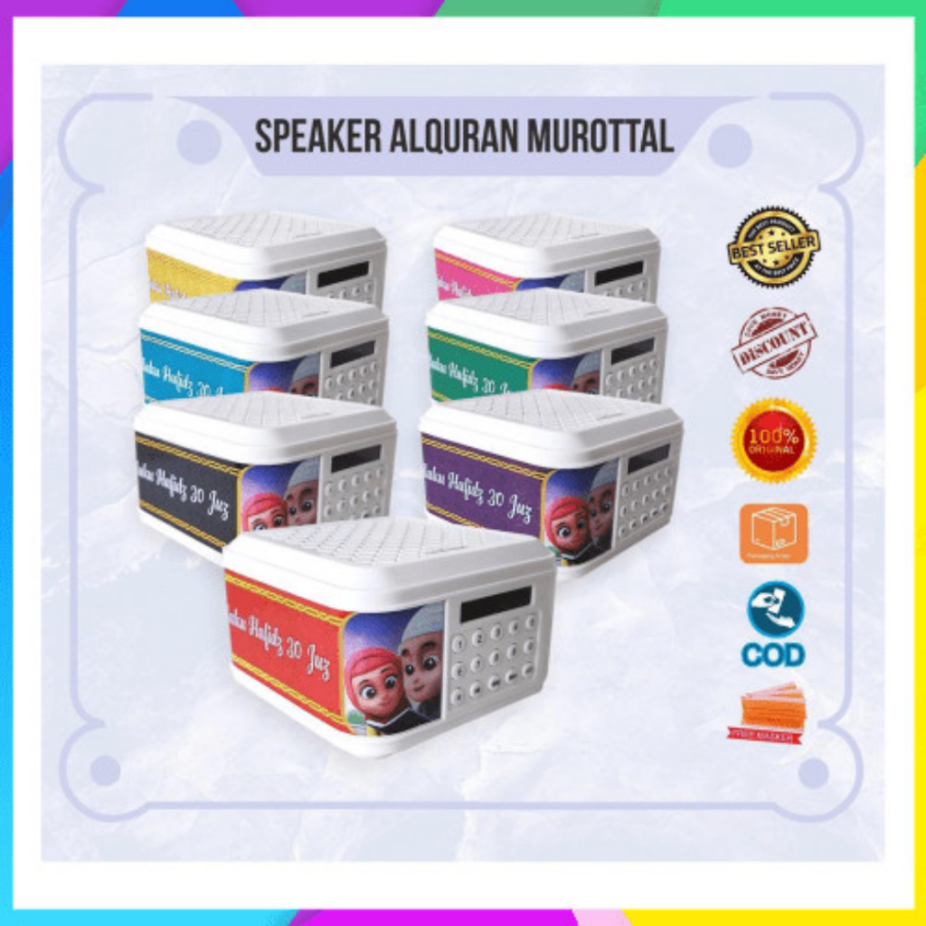speaker murottal tp600 dilengkapi LCD screen play yang dapat menampilkan durasi dan status daya baterai.