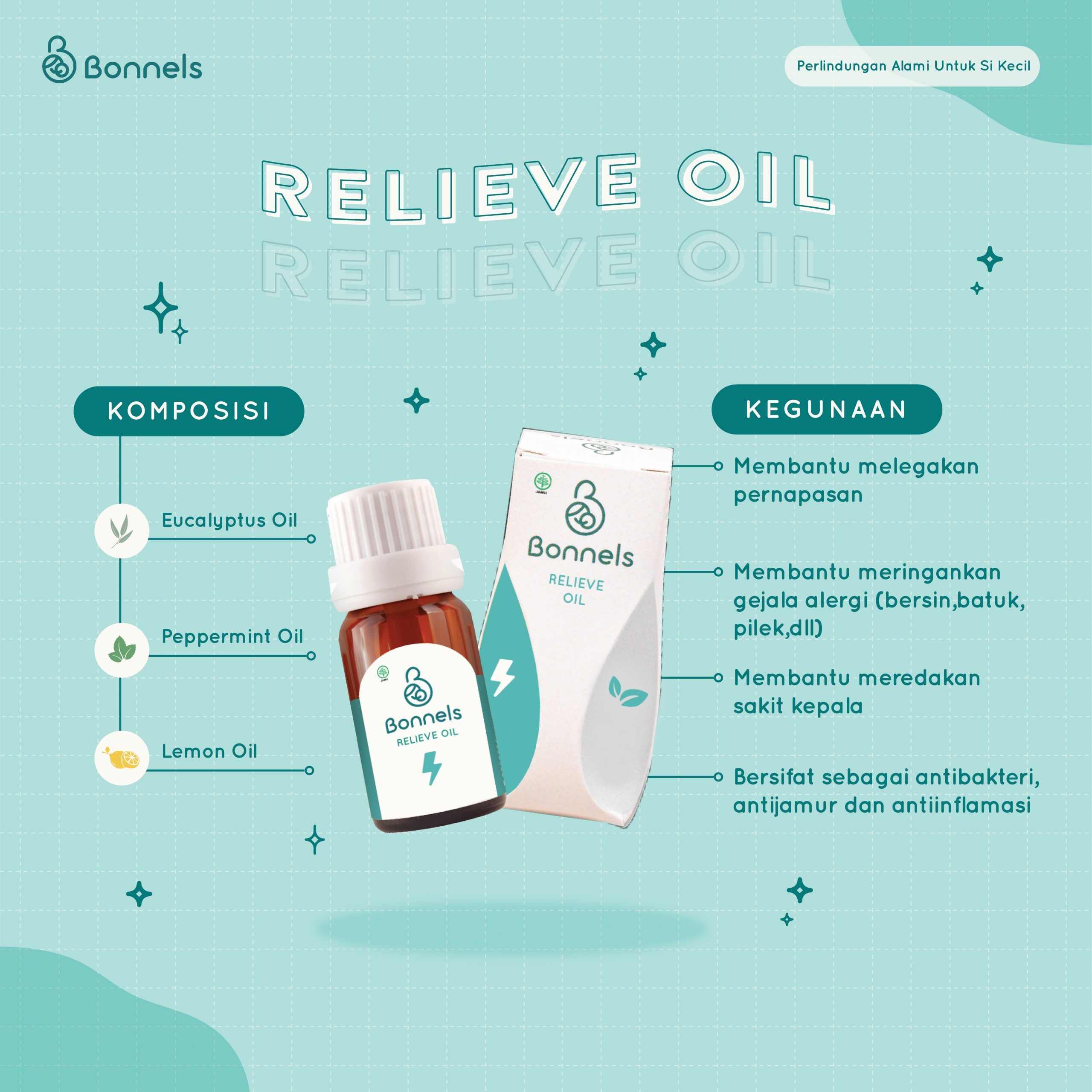 Bonnels Relieve Essential Oil telah lolos uji mikrobiologi