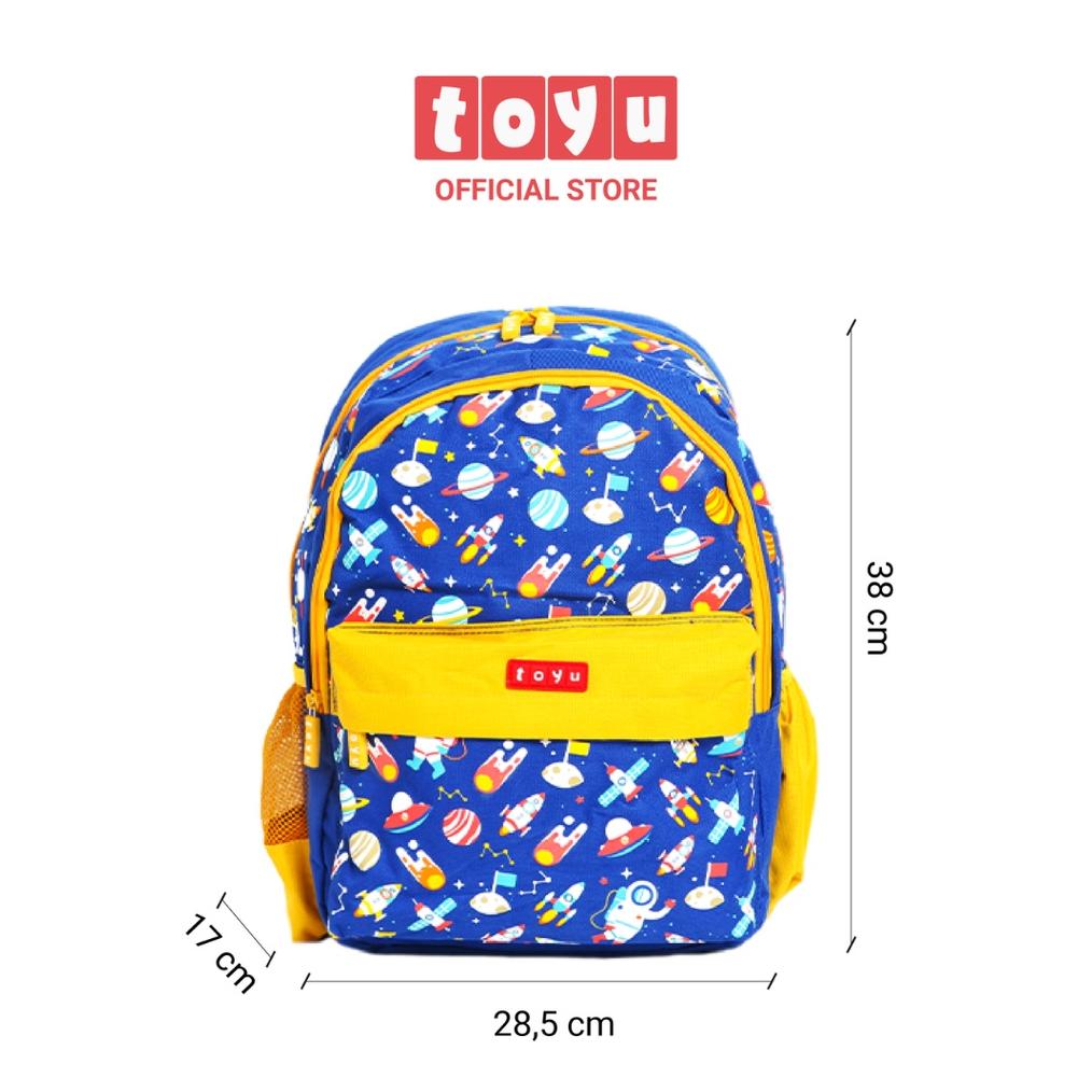 tas sekolah anak laki-laki berbahan polyester tahan air.