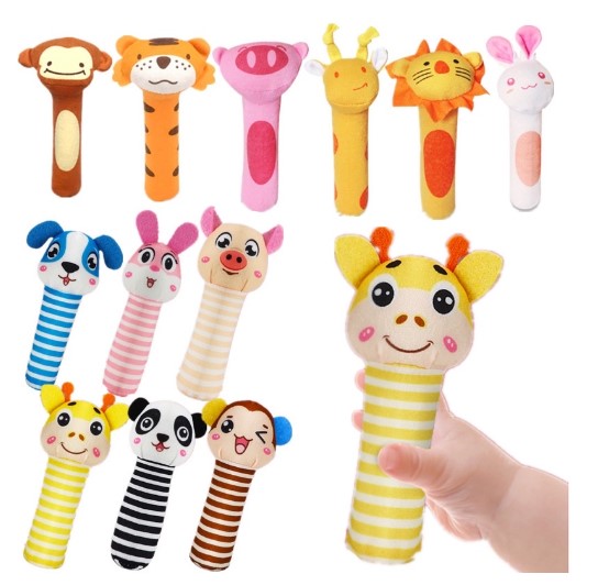 mainan bayi 3 bulan, Leleoncare Mainan Tangan Bayi Bunyi berbentuk stik empuk