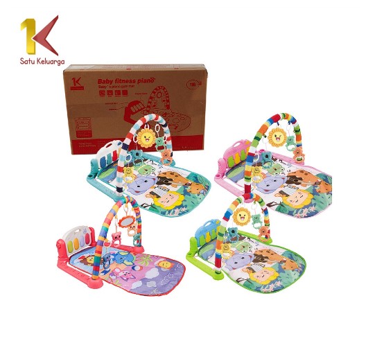 mainan bayi 3 bulan, Baby Playmat dengan aksesori play gym yang menarik.