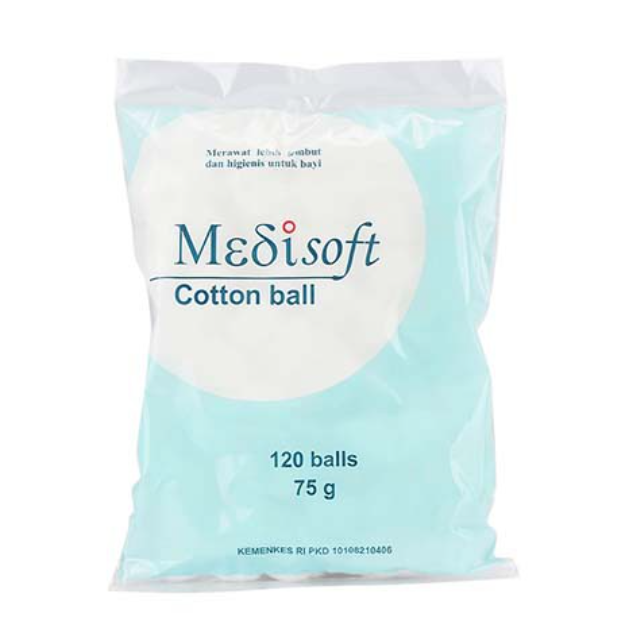 Medisoft Cotton Ball dengan segel khusus