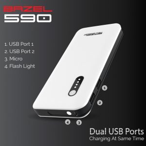 Bazel 590 Series Powerbank 20000 mAh yang bisa charging di satu waktu