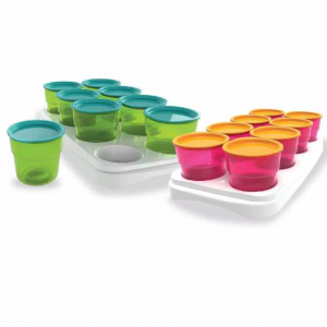 Baby Safe Set Isi Container Food Terbanyak Satu set terdiri dari 8 buah wadah