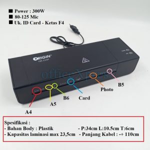 Mesin laminating OR 235P berbadan Plastik sangat handal dan tahan terhadap penggunaan yang sering.