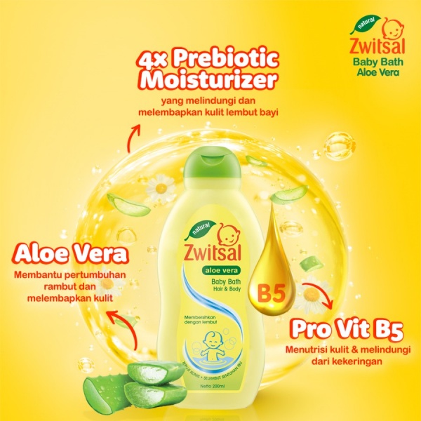 Zwitsal baby bath dengan 4x prebiotic moisturizer
