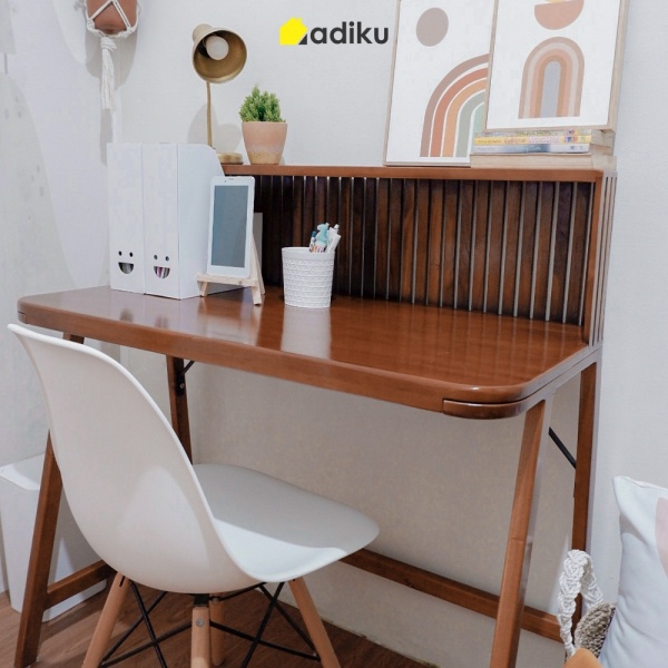 Meja kerja minimalis modern yang terbuat dari kayu solid