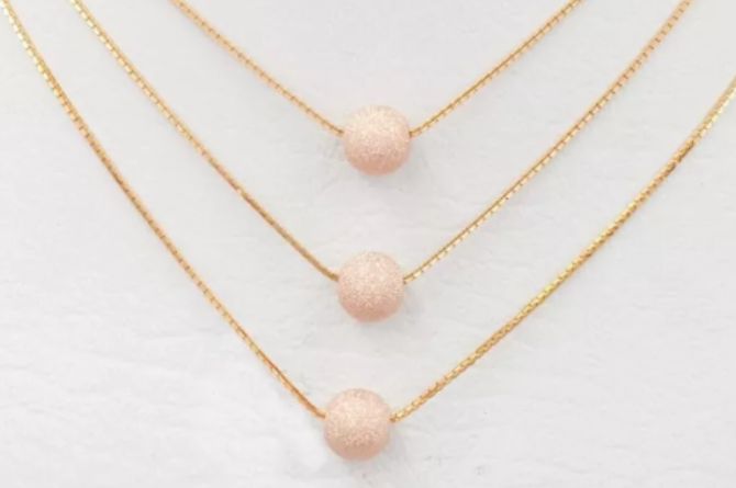 Kalung Emas Santa Variasi Bola Gliter Gold 10K