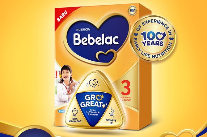 susu peninggi badan anak Bebelac 3 Vanilla GroGreat+