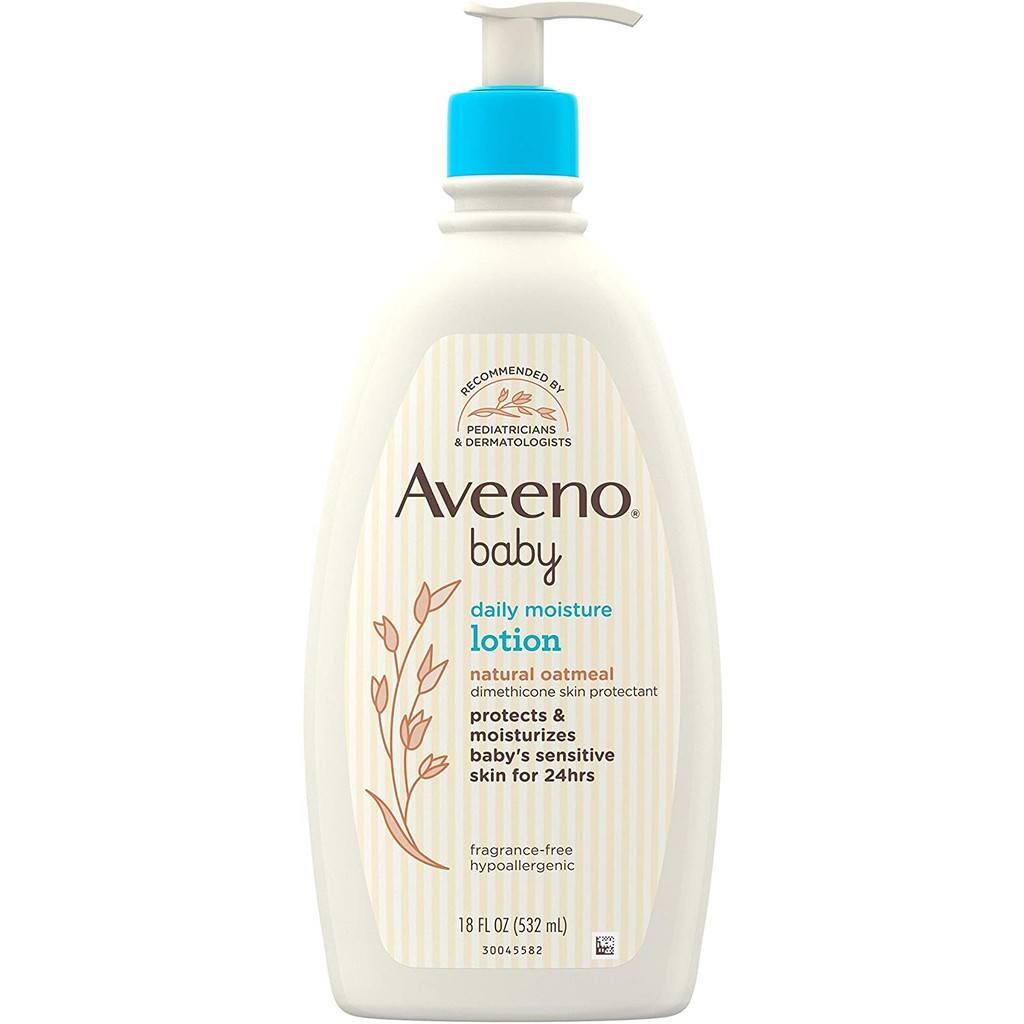 4. Aveeno Baby Daily Moisture Lotion - สบู่เด็ก ที่มาพร้อมส่วนผสมในการบำรุงผิวเด็ก และป้องกันการเกิดผิวแห้งได้เป็นอย่างดี