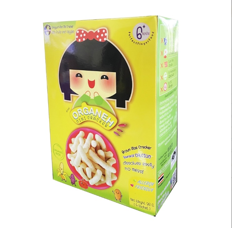 2. ORGANEH Mini Cracker - ขนมสำหรับเด็กแรกเกิดรสผลไม้รวม ที่ผลิตจากส่วนผสมที่ปลอดภัยต่อร่างกาย
