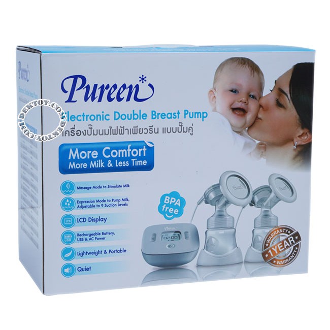 Pureen เครื่องปั๊มนมไฟ้ฟ้าแบบคู่2เต้า เพียวรีน