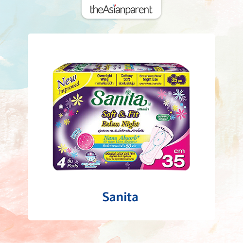 ผ้าอนามัยกลางคืน Sanita Soft & Fit Relax Night