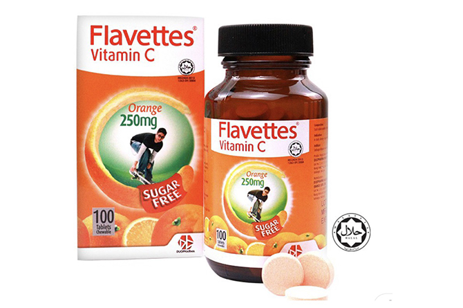 Flavettes vitamin C untuk kanak kanak