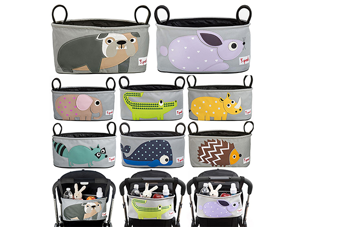 3 Sprouts Stroller Organizer stroller bag dengan rekaan haiwan yang comel